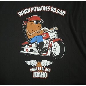 NWT Graphic T-Shirt Men 2XL When Potatoes Go Bad Born to Be Bad Idaho Motorcycle